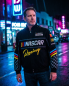Preview: NASCAR Racing Jacke - in schwarz und aufwendig bestickte Racing Jacke